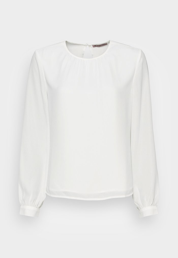 Chemisier Anna Field CREW NECK BLOUSES WITH PUFFED Blanche Femme | YFO-1840533